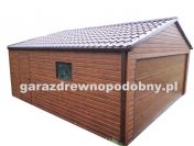 Garaż Blaszany Drewnopodobny 6x5 brama segmentowa