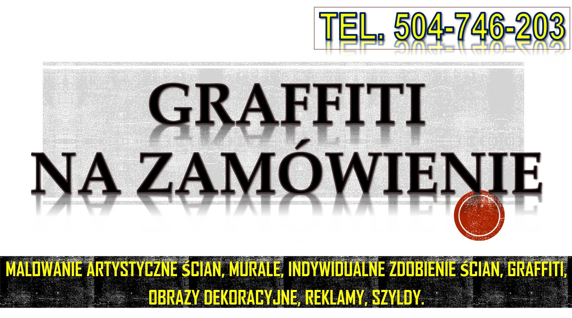 Malowanie reklam, cena, tel;. 504-746-203, szyldów, na ścianie, murali, graffiti Wrocław - Zdjęcie 1