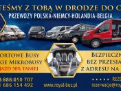 Przewóz osób Polska, Niemcy, Holandia, Belgia, Dwóch kierowców, Duże Busy
