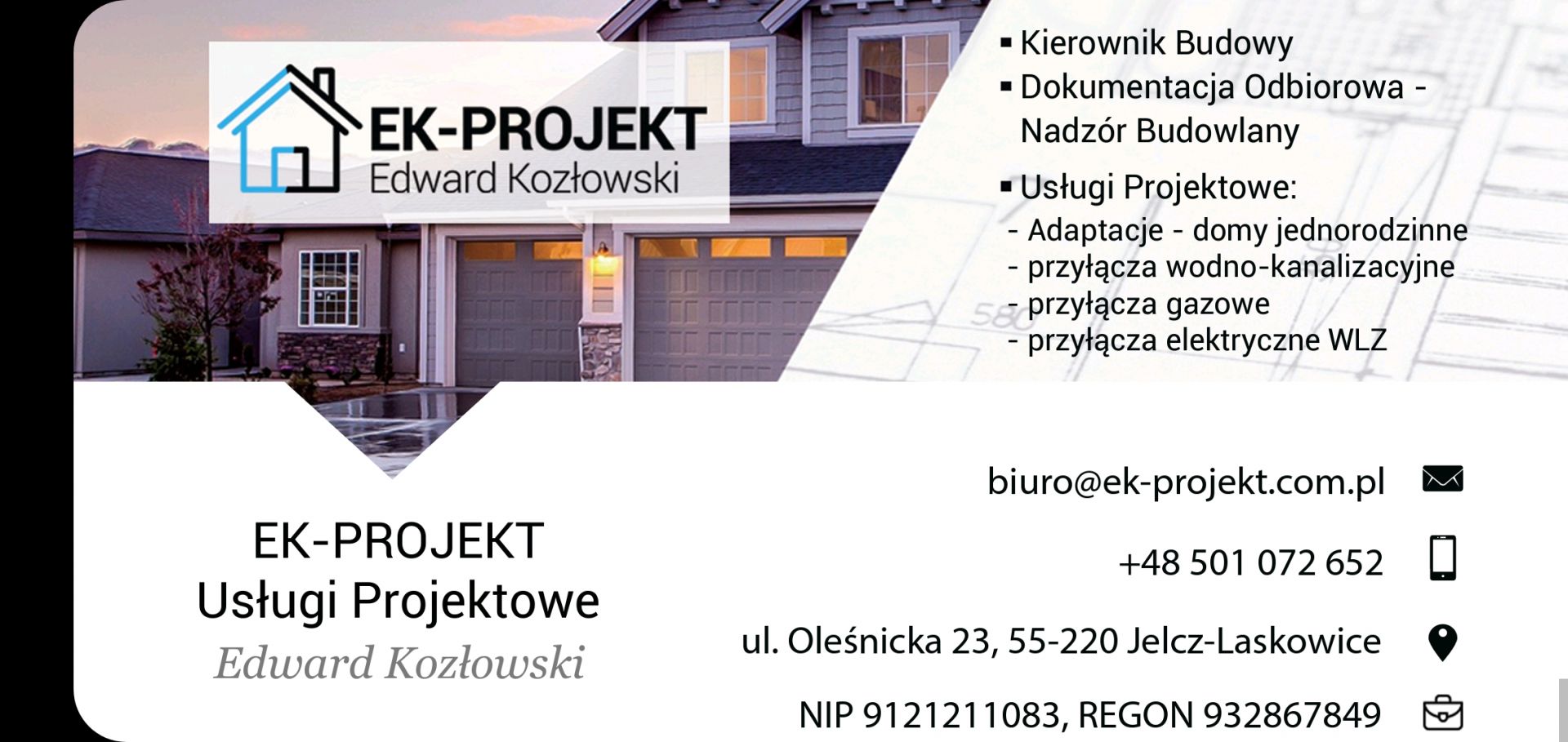 Biuro Projektowe Adaptacje projektów, przyłącza wod-kan, gaz, WLZ, pompy ciepła Wrocław / Jelcz-Laskowice - Zdjęcie 1