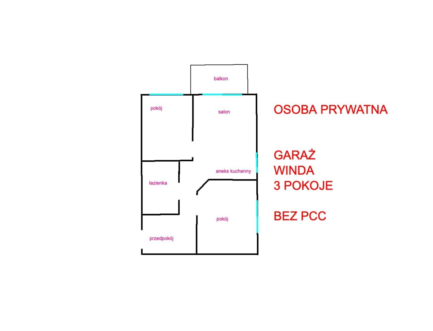 Mieszkanie 48.84m2, 3 pokoje, garaż, nowe Wrocław - Zdjęcie 1