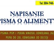 Napisanie pisma o alimenty, do sądu, pismo do sądu, cena.