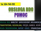 Sprawozdanie BDO dla warsztatu samochodowego i wulkanizacji. Raport za odpady