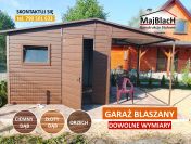 Garaż Blaszany - Brązowy - PRODUCENT - Garaże Blaszane - Maj-Blach