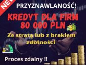 Kredyt dla FIRM 80 000 PLN na 96 mies. BARDZO DUŻA PRZYZNAWALNOŚĆ!