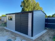 Garaż Blaszany 5×3 Dwuspadowy (przód-tył) RAL 9006 oraz BTX 7016