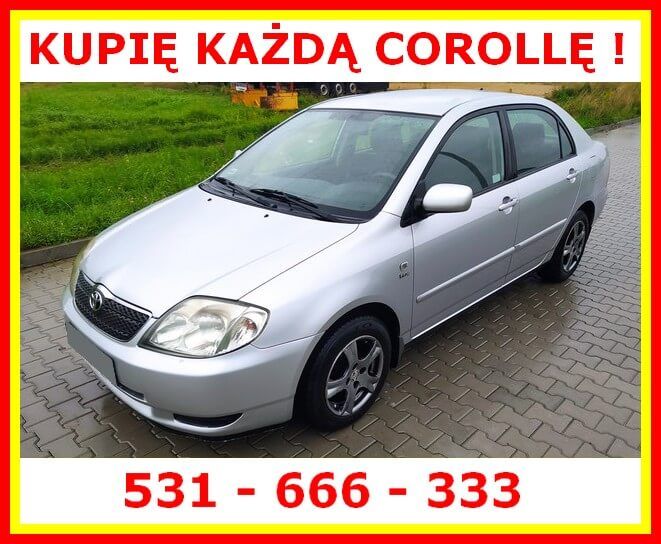 KUPIĘ KAŻDĄ TOYOTĘ COROLLĘ - sedan, hatchback, kombi, diesel, benzyna  - Zdjęcie 1