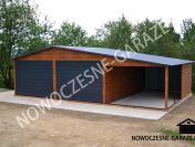 Garaż blaszany 6x5, drewnopodobny,dwustanowiskowy,wzmocniony profilami w ocynku
