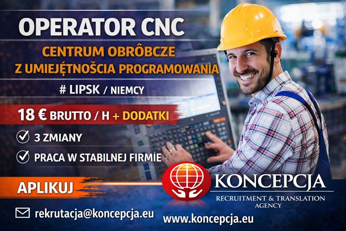 Operator, operatorka maszyn CNC z umiejętnością programowania (Lipsk-BE-AS-DE)  - Zdjęcie 1