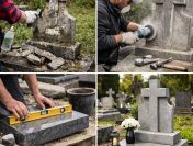 Prostowanie nagrobków, Wrocław, Cmentarz, tel. 504746203, pomników przechylonych