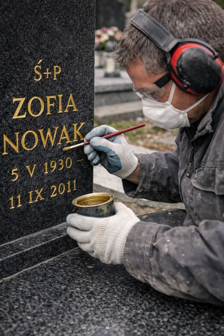 Dopiska liter na pomniku, dopisanie osoby na nagrobku, tel. 504-746-203,  - Zdjęcie 1