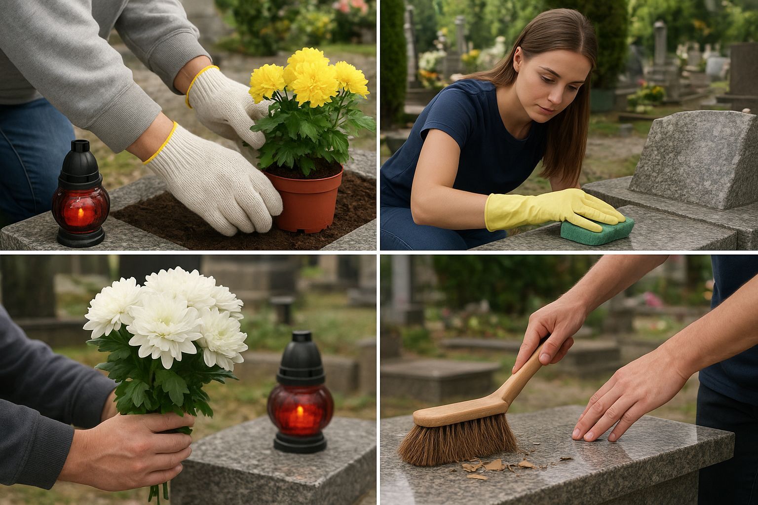 Prace przy nagrobku, grobie, cmentarz Wrocław, na cmentarzu, tel. 504-746-203  - Zdjęcie 1