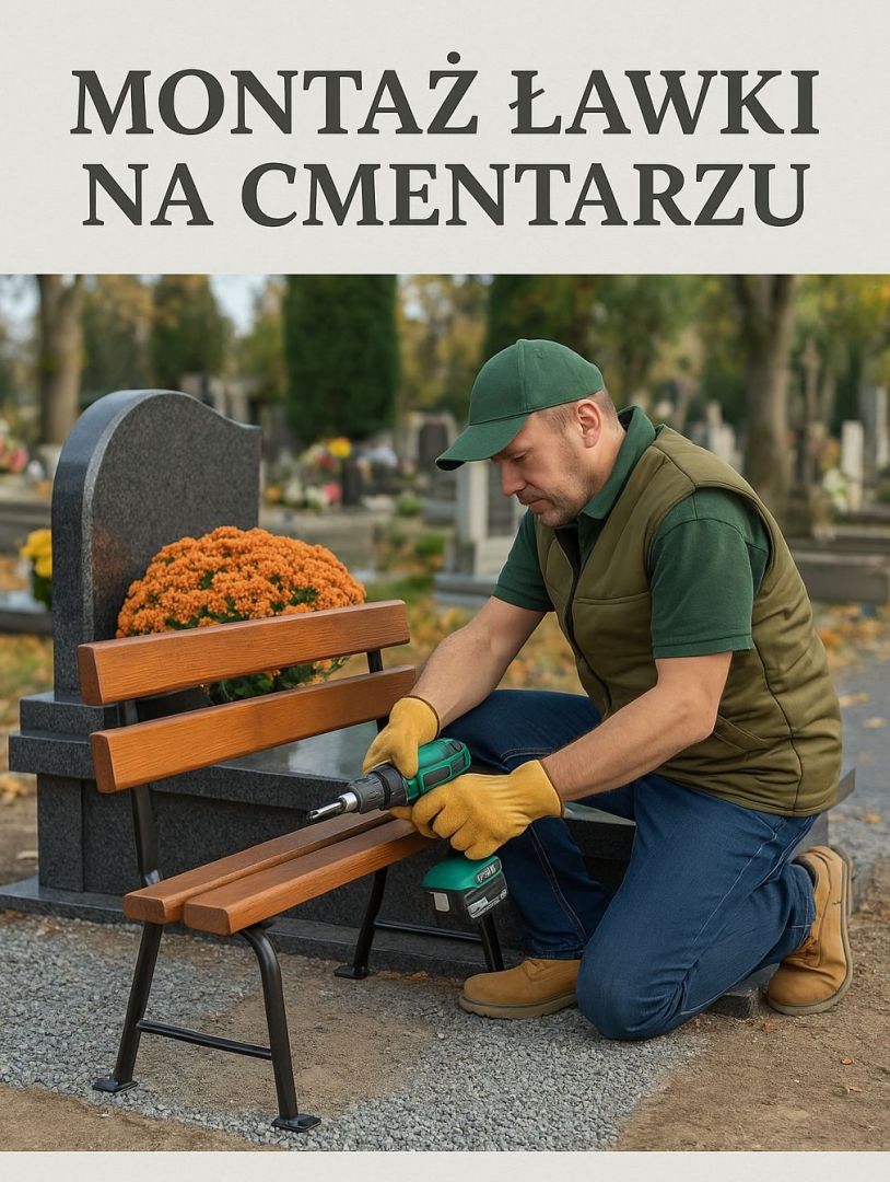 Montaż ławeczek nagrobnych, na cmentarzu, przy grobie, tel. 504-746-203  - Zdjęcie 1