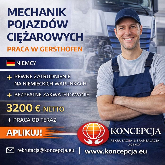 Mechanik, mechaniczka samochodów ciężarowych (Gersthofen-FL-DPK-DE)  - Zdjęcie 1