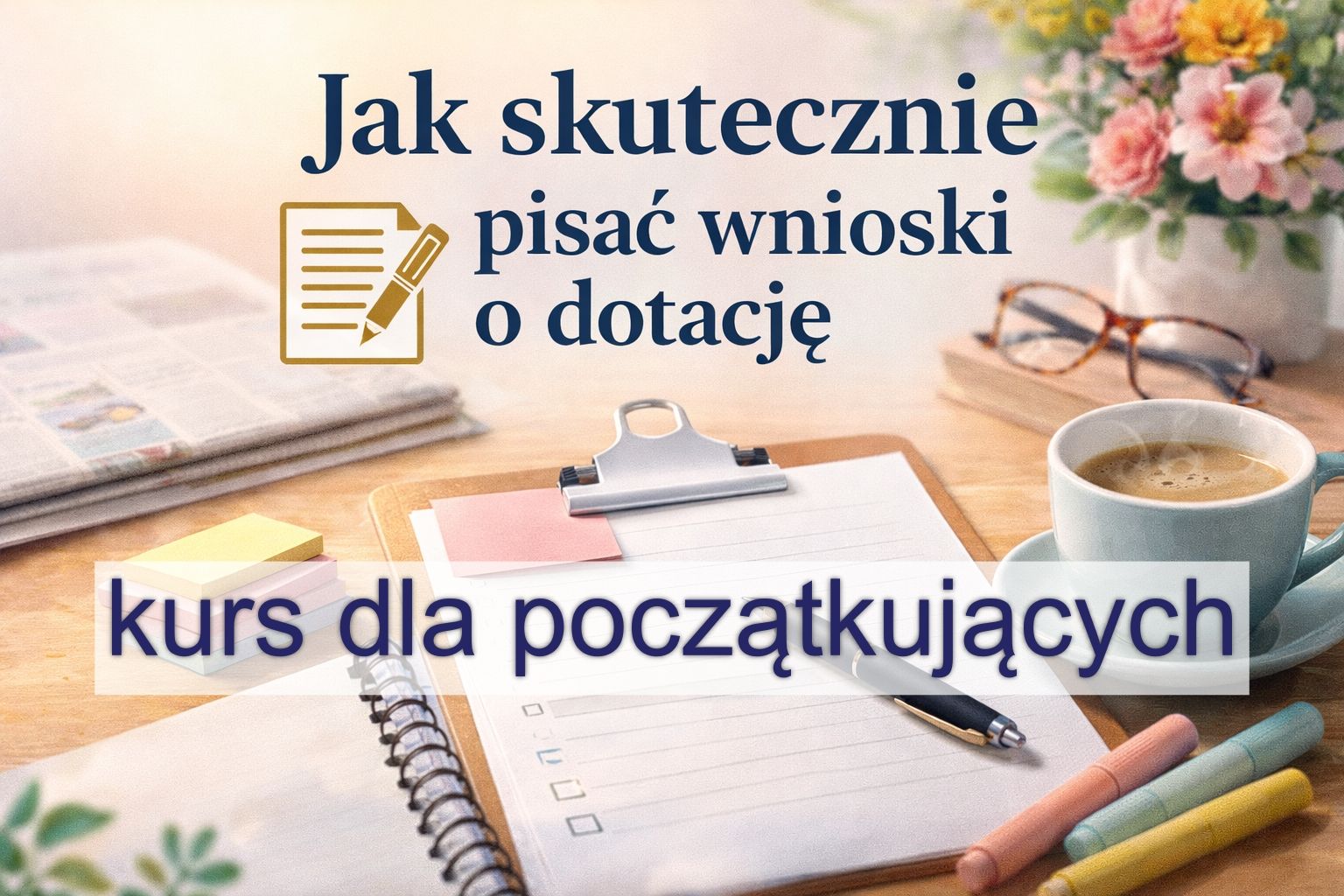 Kurs: jak napisać skuteczny wniosek o dotację.  - Zdjęcie 1