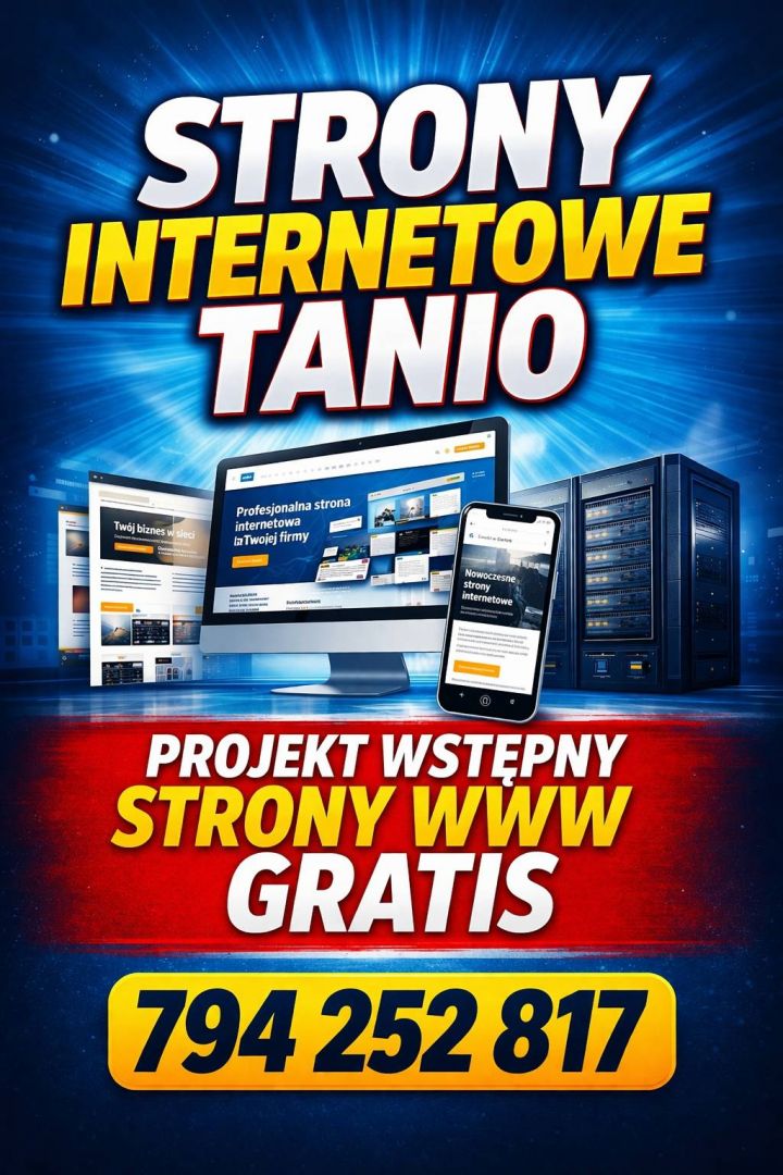 Strony WWW TANIO + projekt wstępny za darmo cała Polska - Zdjęcie 1