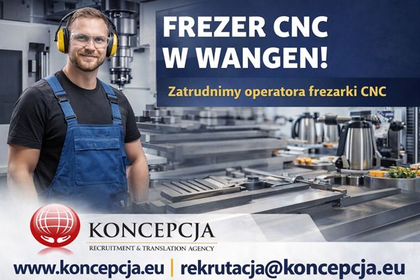Operator, operatorka frezarki CNC (Wangen im Allgäu-HR-GL-DE)  - Zdjęcie 1