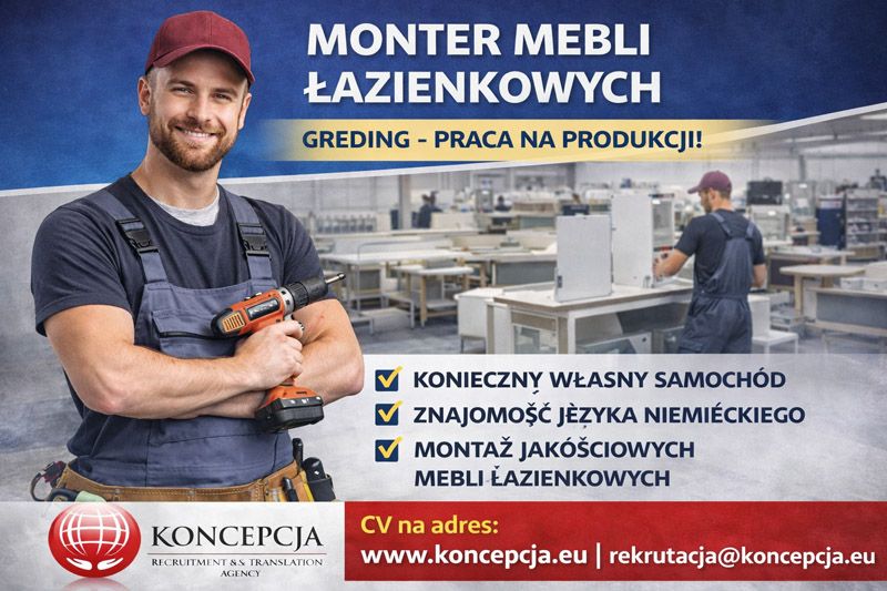 Monter, monterka mebli łazienkowych (Greding-BD-BH-DE)  - Zdjęcie 1