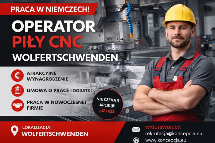 Operator, operatorka piły CNC (Wolfertschwenden-PC-GL-DE)  - Zdjęcie 1