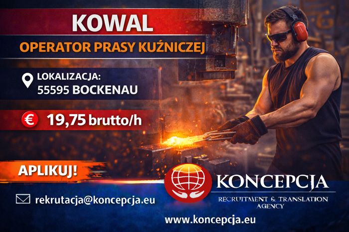 Operator /ka prasy kuźniczej, kowal (Bockenau-MI-JE-DE)  - Zdjęcie 1