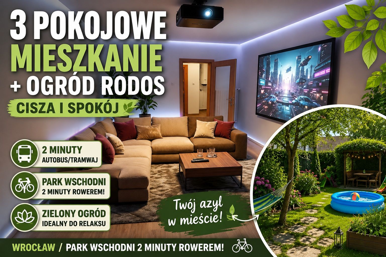 3pok, 49met, okolice Gliwickiej ROZKŁAD/PIWNICA/OGRÓD (Wrocław) Wrocław - Księże Małe - Zdjęcie 1