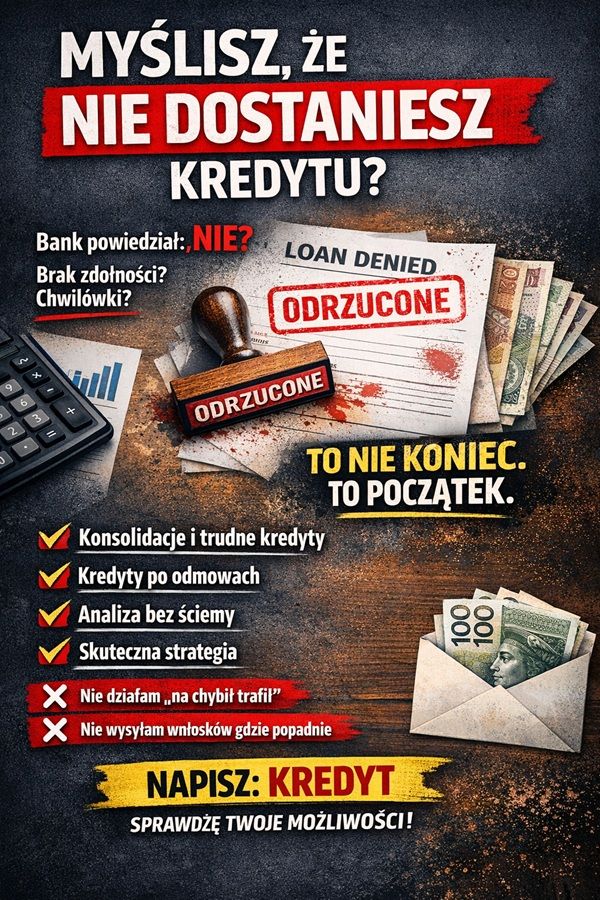 MYŚLISZ, ŻE NIE DOSTANIESZ KREDYTU? Zadzwoń! Wrocław - Zdjęcie 1