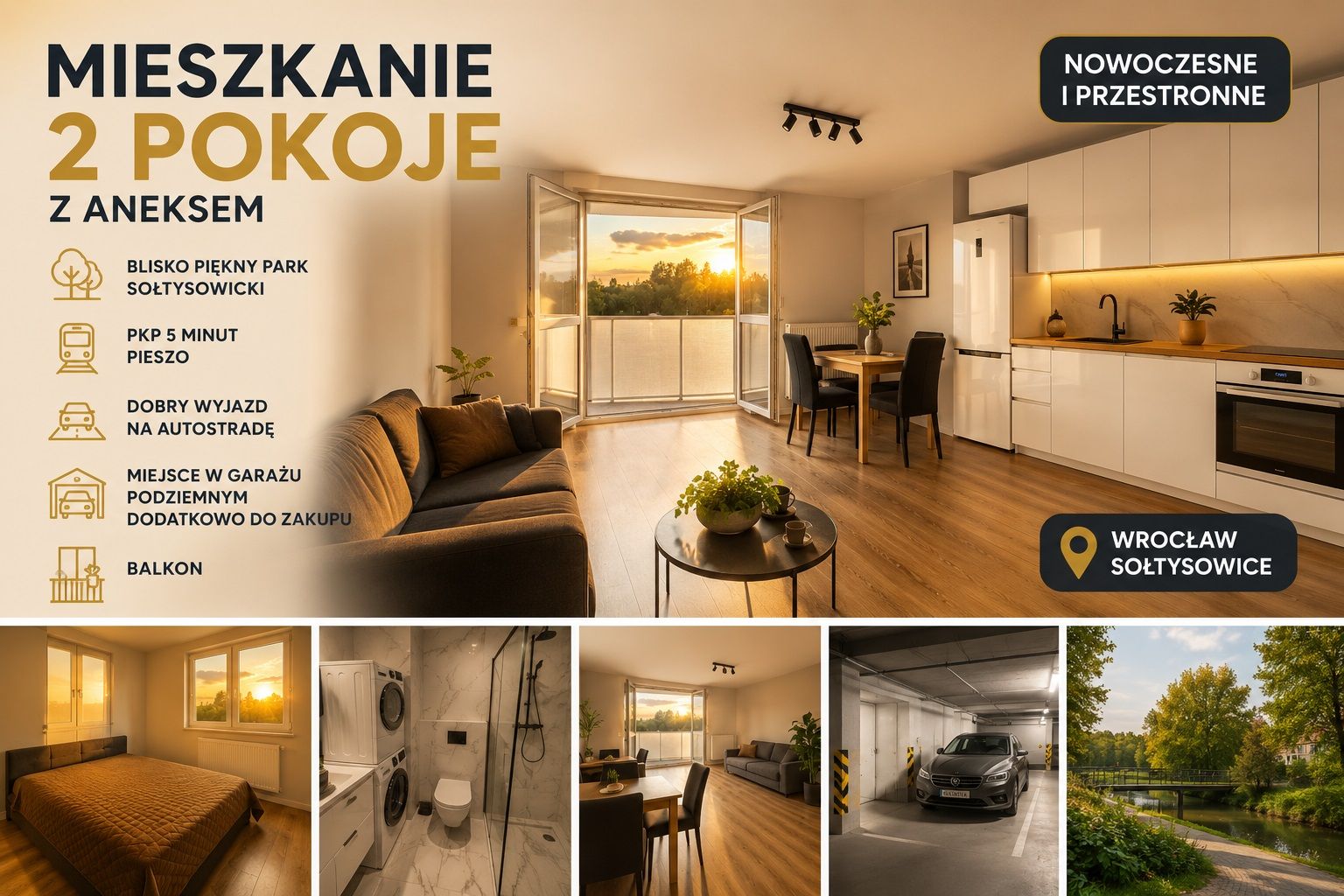 2pok, 37met, Okolice Strzeleckiej BALKON/KOMÓRKA/GARAŻ (Wrocław) Wrocław - Sołtysowice - Zdjęcie 1