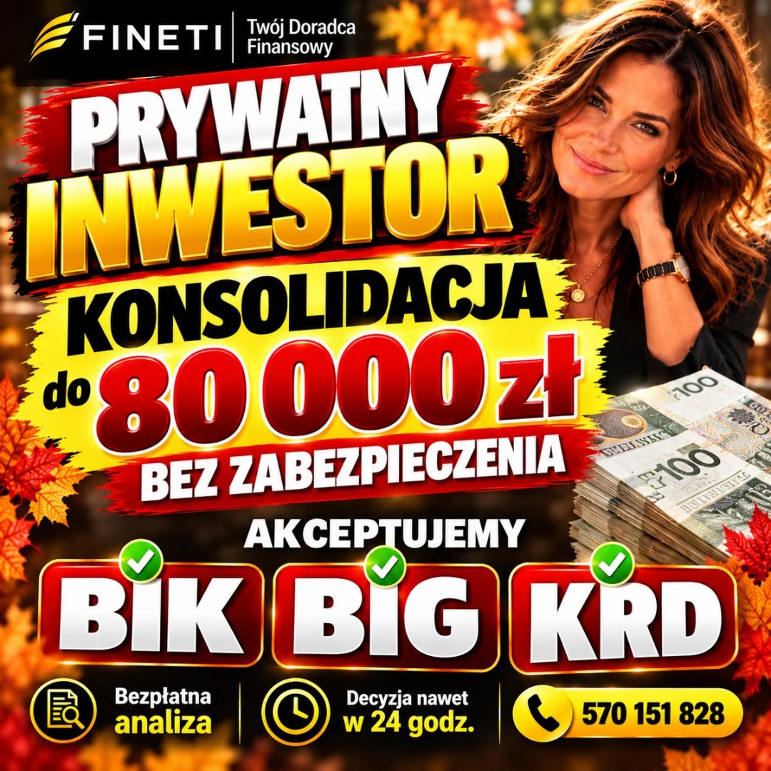 Konsolidacja BIK/BIG/KRD/ZUS/US – Prywatny inwestor do 80 tys. Wrocław - Zdjęcie 1