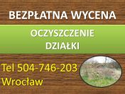 Czyszczenie działek, cennik tel. 504-746-203, karczowanie terenu, Wrocław.