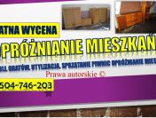 Opróżnienie mieszkania cena tel. 504-746-203, likwidacja,  Wrocław.